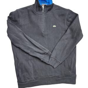 Lacoste Sweatshirt Quarter Zip Pullover Men XL Sweater Long Sleeve Casual Preppy